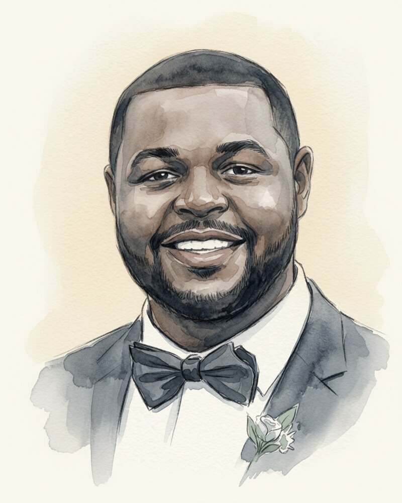 Watercolor portrait of Cameron Todd