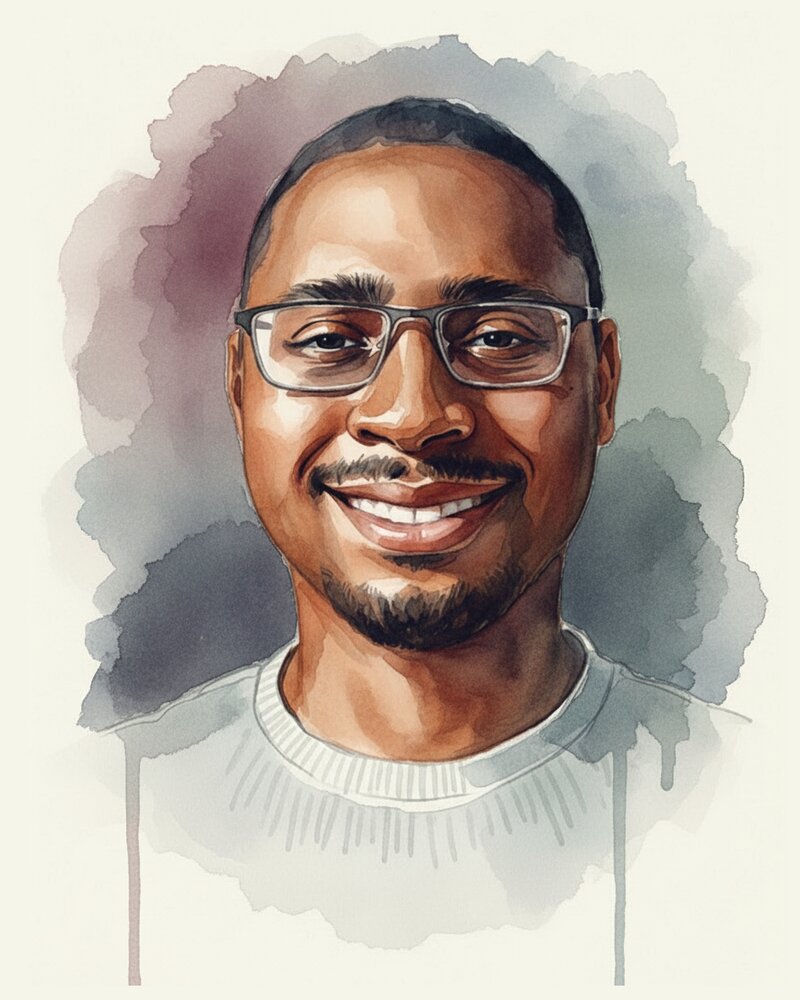 Watercolor portrait of Dorian Starks