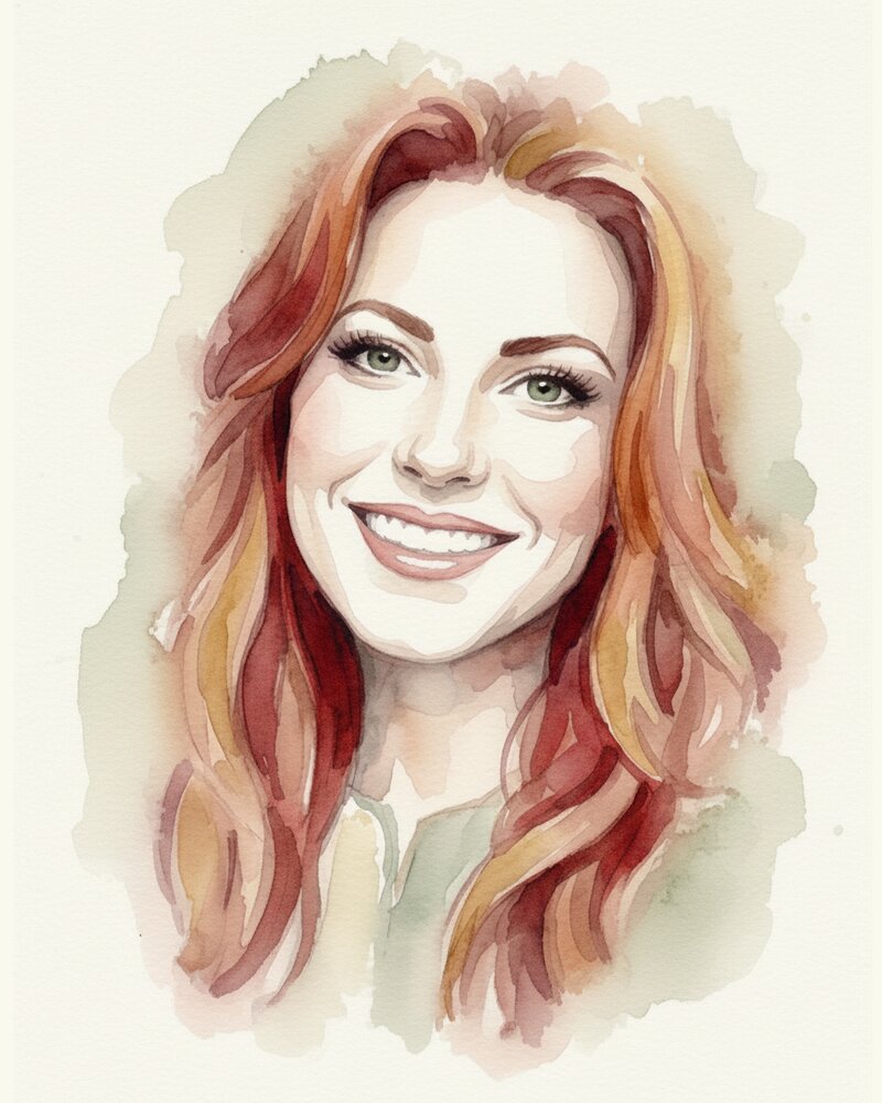 Watercolor portrait of Keziah Bergstrom